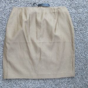 NWT Talbots Linen Gold Metallic A Line Skirt 16W